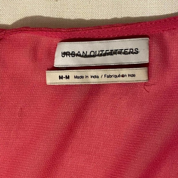 Urban Outfitters Women's Dress Size Medium Coral Red Wrap Long Sleeve - Picture 10 of 12